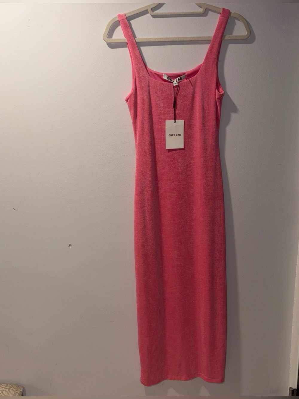 Pink Maxi Dress Sparkly Slinky Grey Lab For Fitting Barbiecore Feminine Xs